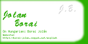 jolan borai business card