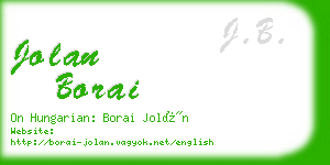 jolan borai business card